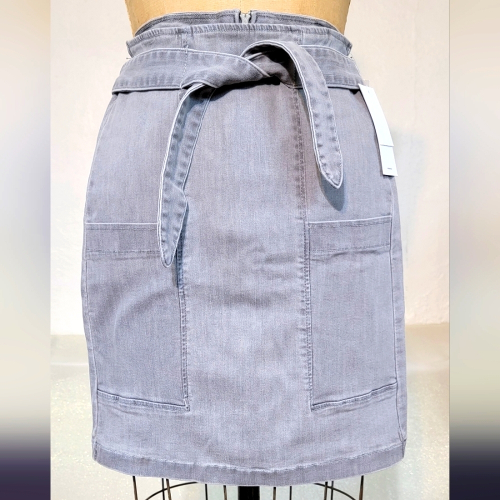 Girls Grey Denim Skirt